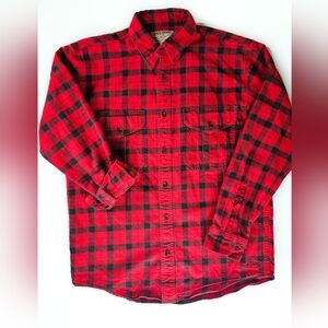 Filson Red and Black Buffalo Plaid Flannel Shirt